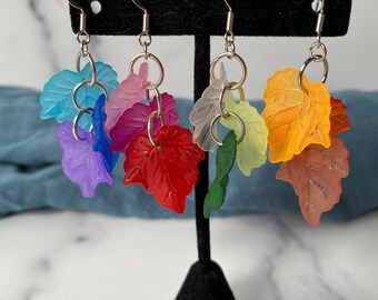 Four Seasons Acrylic Leaves Dangle Earrings