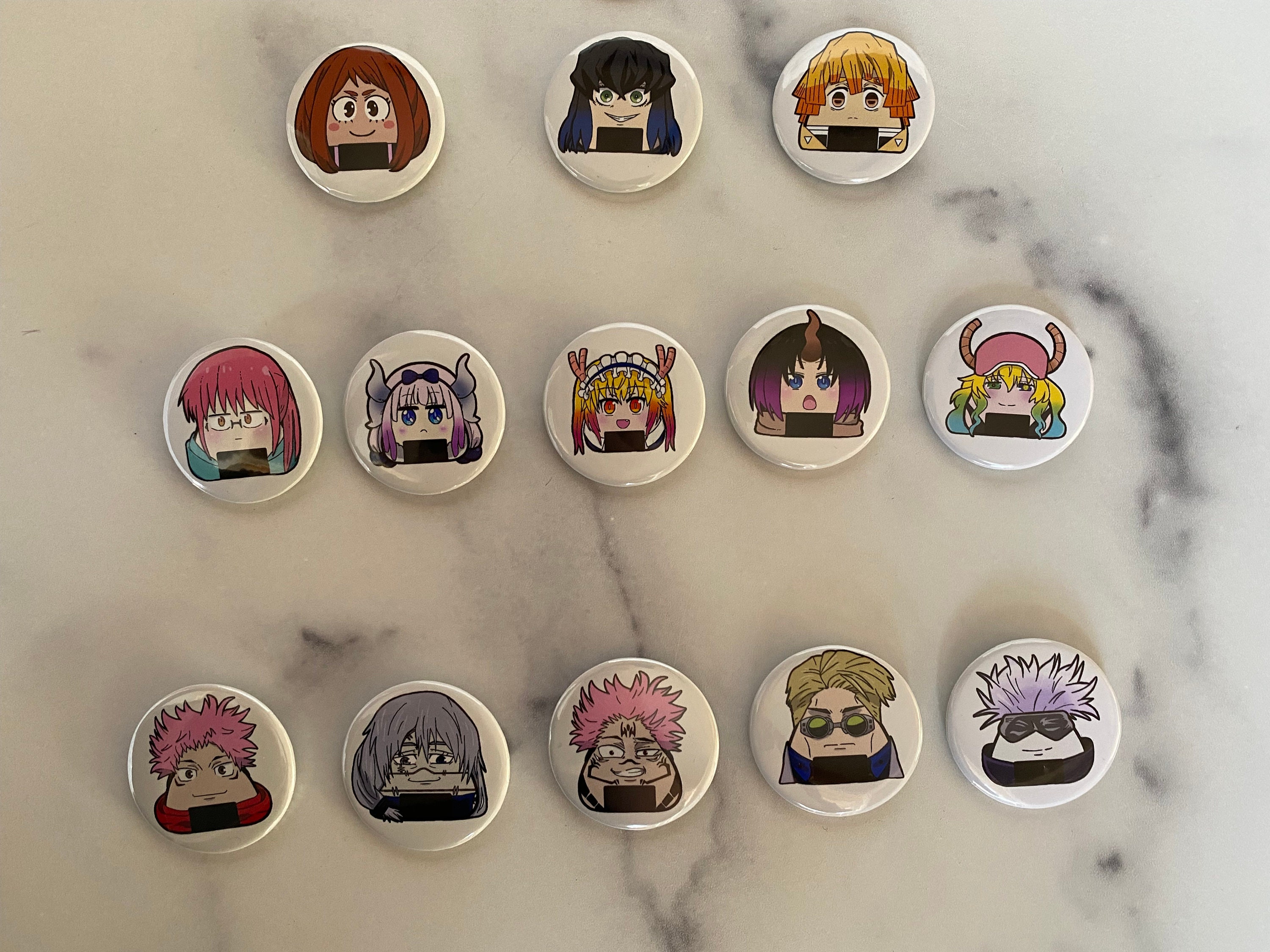 Collette Pin Mix & Match 1.5in Anime, Video Game, Kawaii Button Pins - Etsy