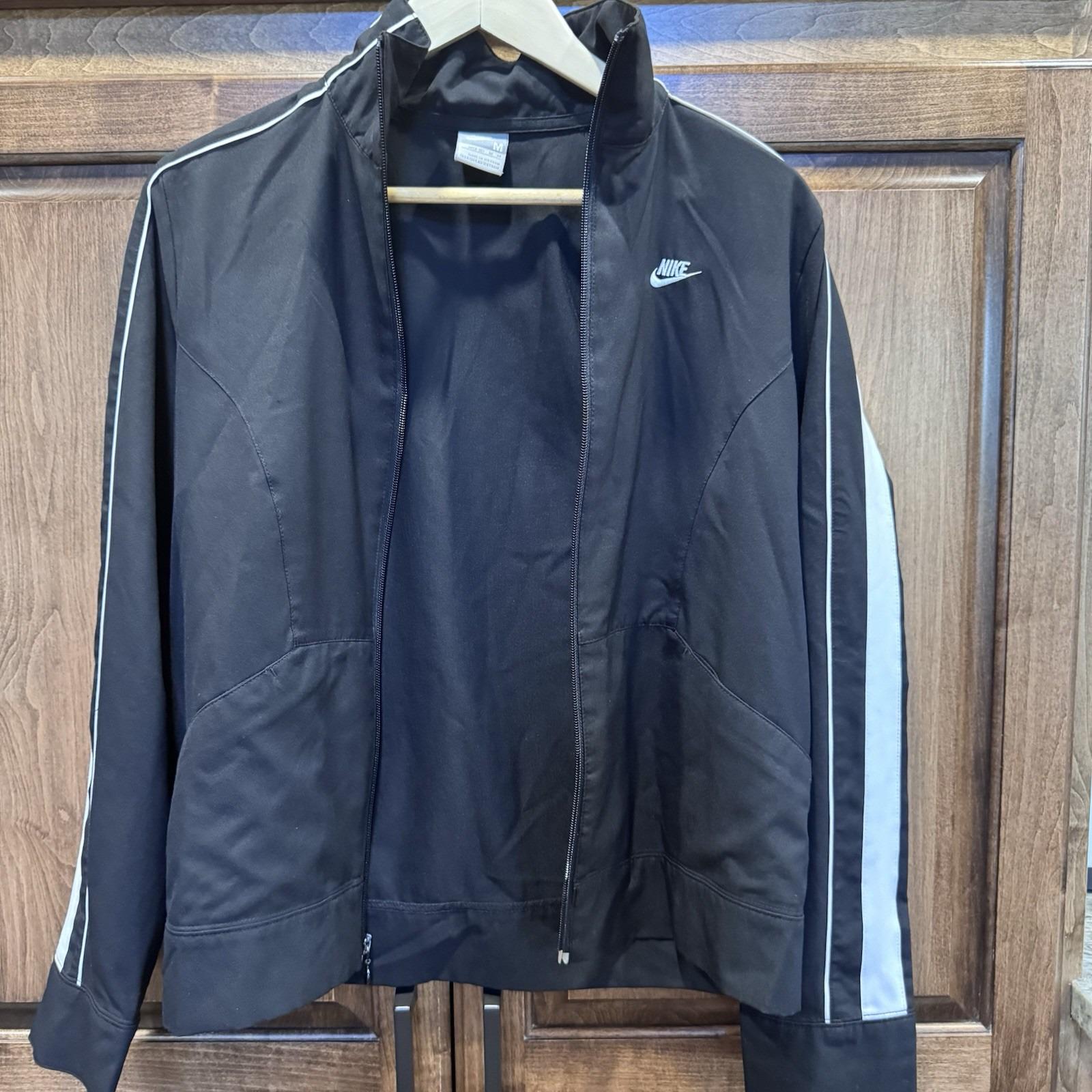 Vintage Nike Black Full Zip Track Jacket Women's Medium M Retro