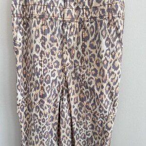Urban Outfitters Leopard Print Overalls XS Canvas Carpenter Jumpsuit Y2K Street image 5