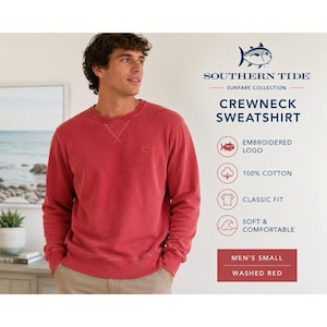 Southern Tide Sunfare Collection Sweatshirt Mens Small Red Crewneck Pullover image 1