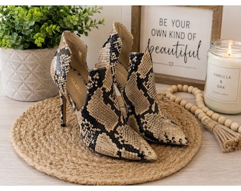 ALDO Snakeskin Pointed Toe Cutout Stiletto Heels Women's 7.5