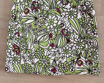 Falda pantalón de golf Liz Golf Floral Talla 14 Verde Rosa Falda de golf Preppy para mujer