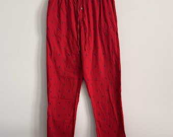 Polo Ralph Lauren Mens Red Blue All Over Pony Pajama Pants Size L Cotton Lounge