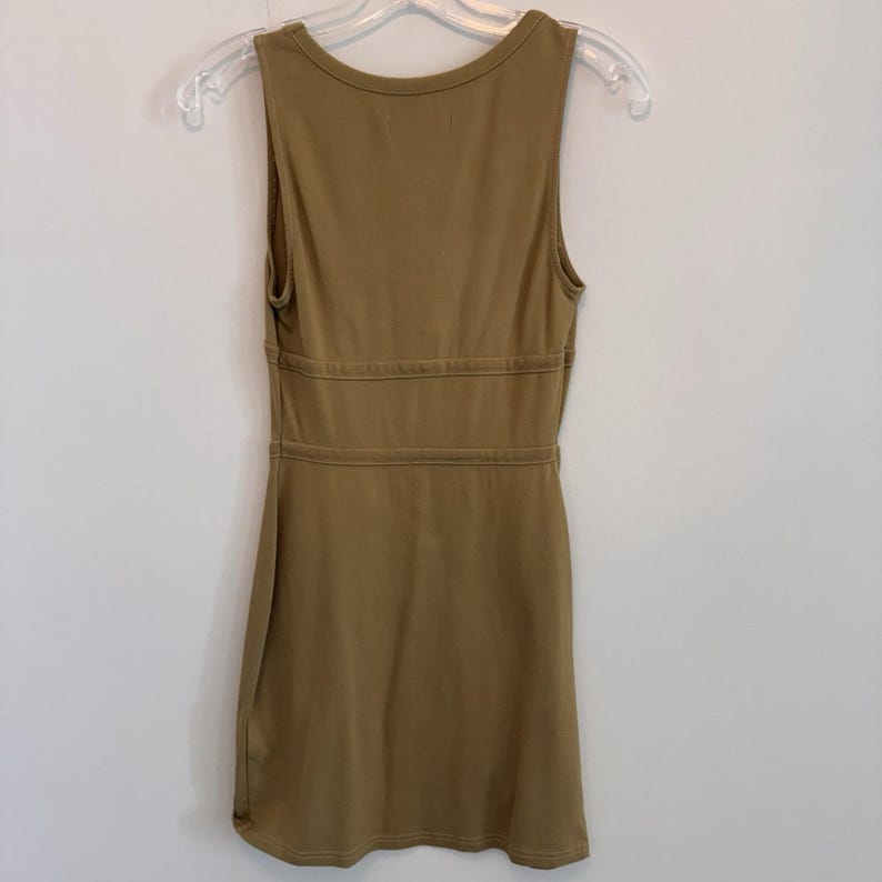 Urban Outfitters Women's Small Mustard Gold Corset Mini Dress Seamed Tank Ribbed image 2