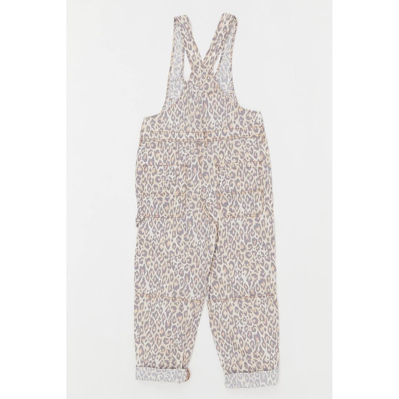 Urban Outfitters Leopard Print Overalls XS Canvas Carpenter Jumpsuit Y2K Street image 15