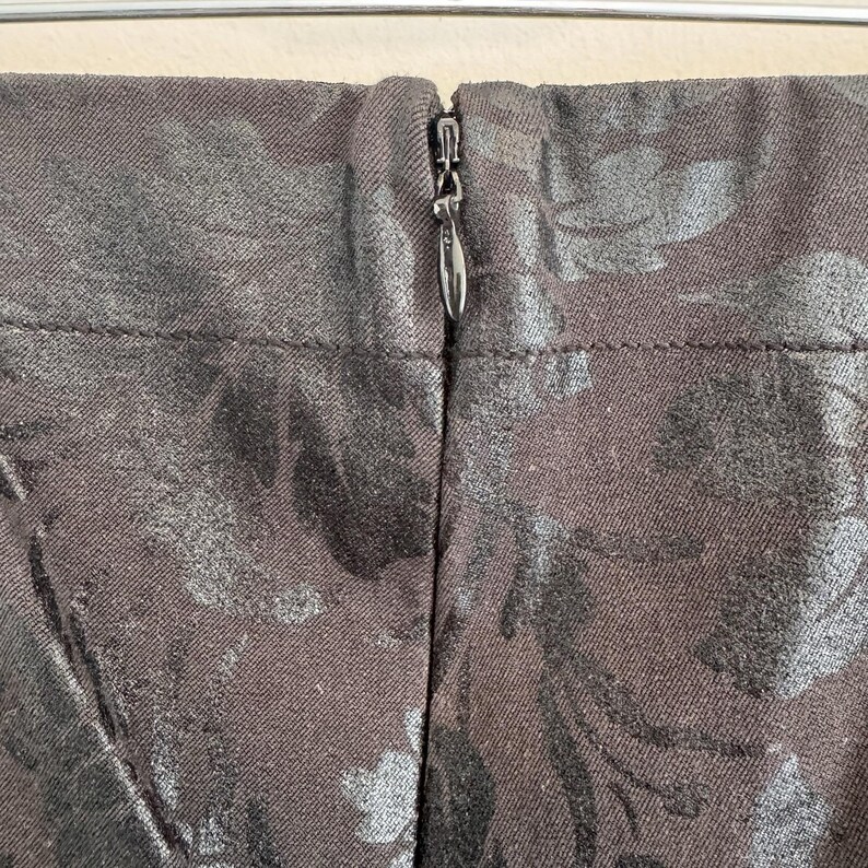 Anthropologie Essential Skinny Pants Womens 4 Black Floral Jacquard Tuxedo image 8