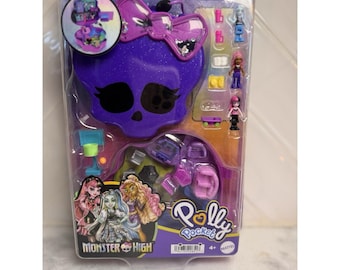 MATTEL Polly Pocket x Monster High Skull Compact Playset Mini Figures Dolls Toy