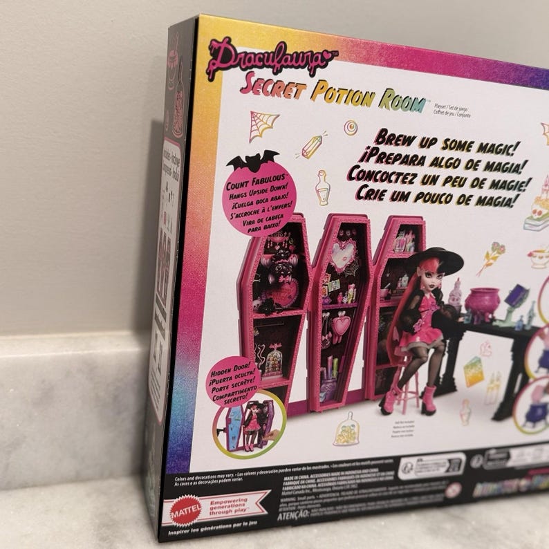 Monster High Draculaura Secret Potion Room Playset Mattel NIB With 12 ...