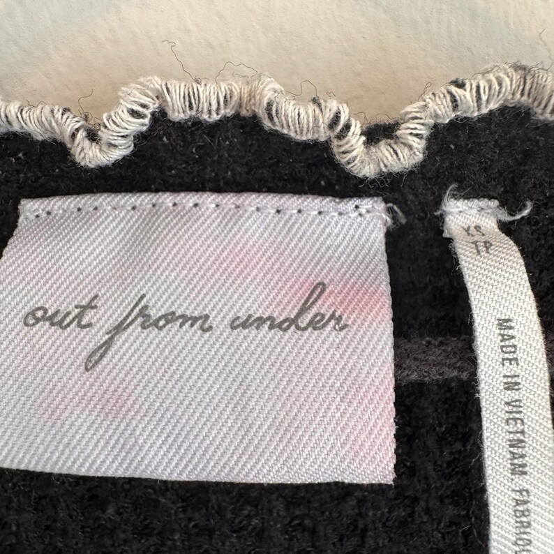 Out From Under Urban Outfitters Waffle Crop Top Black XS Y2K Women's image 4