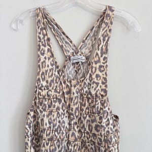 Urban Outfitters Leopard Print Overalls XS Canvas Carpenter Jumpsuit Y2K Street image 3