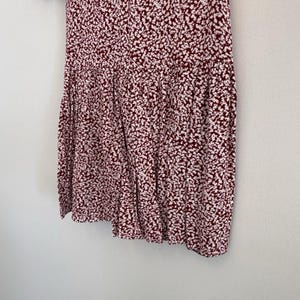 Free People XS Red White Floral Open Back Puff Sleeve Mini Dress Viscose Womens image 9