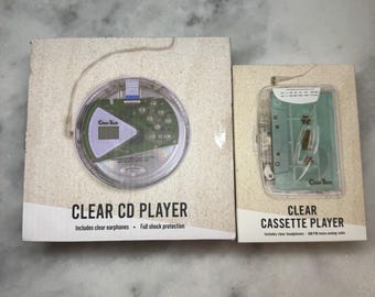 Zestaw odtwarzacza CD i kaset Clear Tech Transparent Y2K Retro Walkman NOWOŚĆ