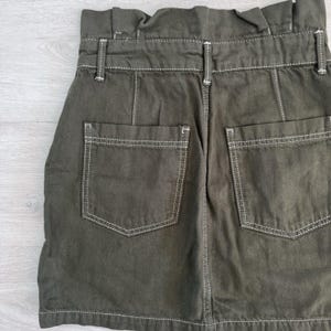 Free People Rock Damen 4 Oliv Grün Paperbag Taille Denim Mini Boho Bild 7