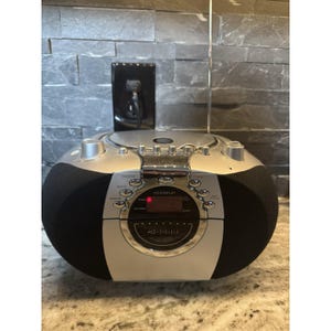 Durabrand Portable CD Player am fm Radio Cassette Record CD-203 Silver Boom Box