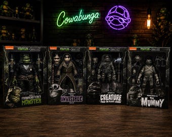 NECA TMNT Universal Monsters Lot Mummy Creature Invisible Man Frankenstein Ninja