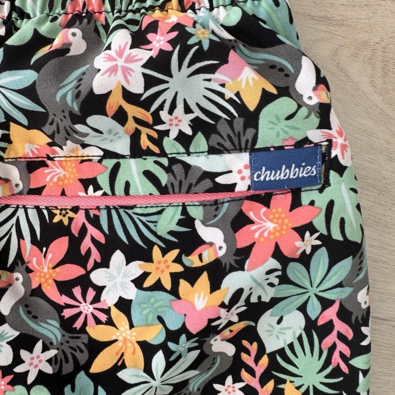 Szorty kąpielowe Chubbies Tropical Toucan, męskie, duże, kwiatowe, plażowe zdjęcie 5