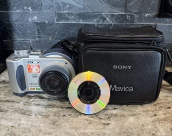 Cámara digital Sony Mavica MVC-CD200 de 2,1 MP únicamente - ¡Plateada-Completamente-Vintage!