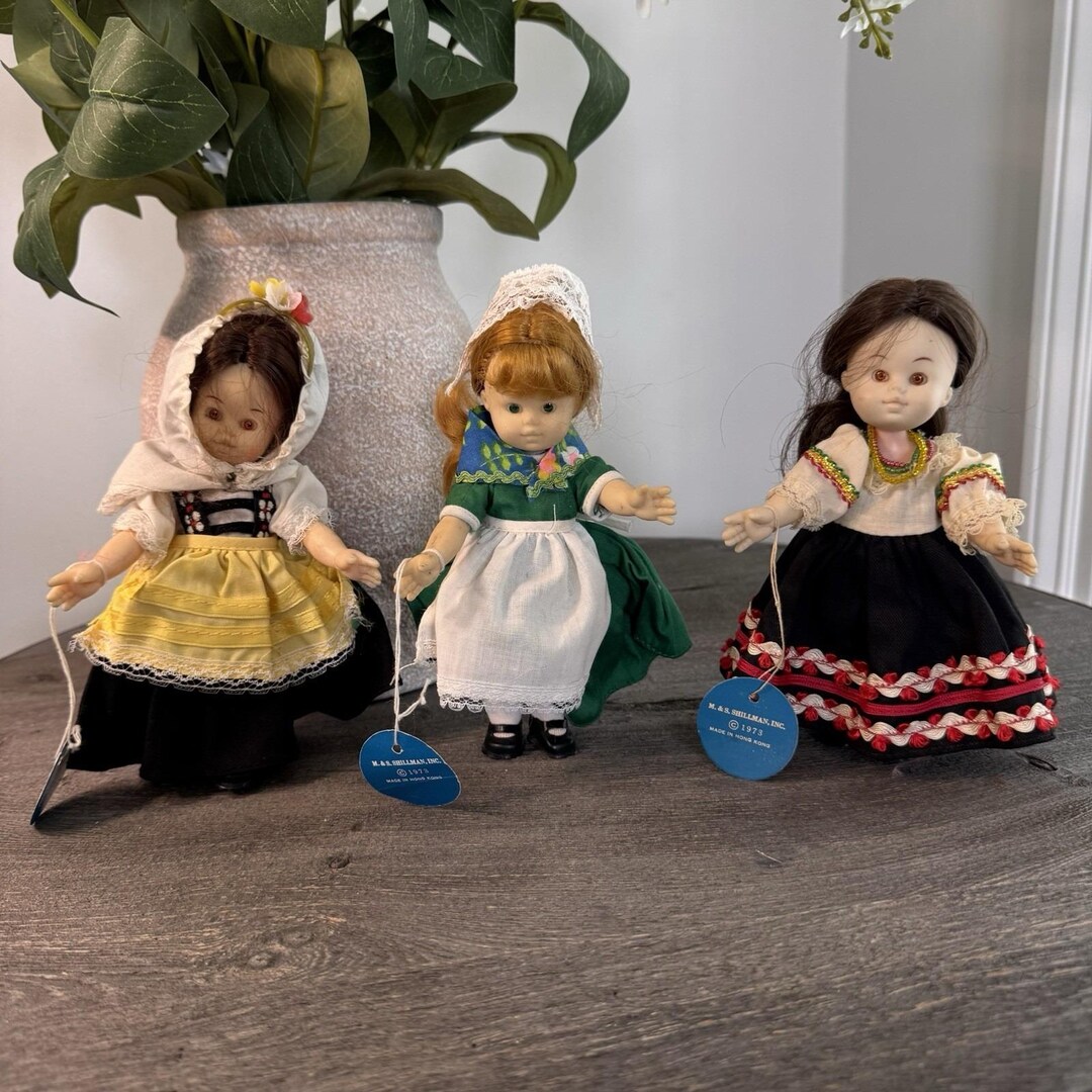 Vintage 1973 Shillman Dolls of Many Lands Lot 3 Greek Irish Mexican 8 ...