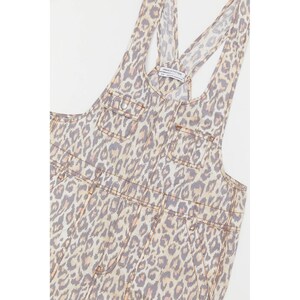 Urban Outfitters Leopard Print Overalls XS Canvas Carpenter Jumpsuit Y2K Street image 14