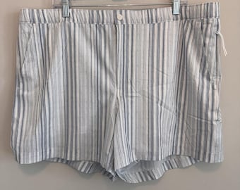 VRST Bóxer corto de 5" para hombre, talla XXL, de mezclilla suave con rayas, corte ajustado, nuevo con etiquetas.