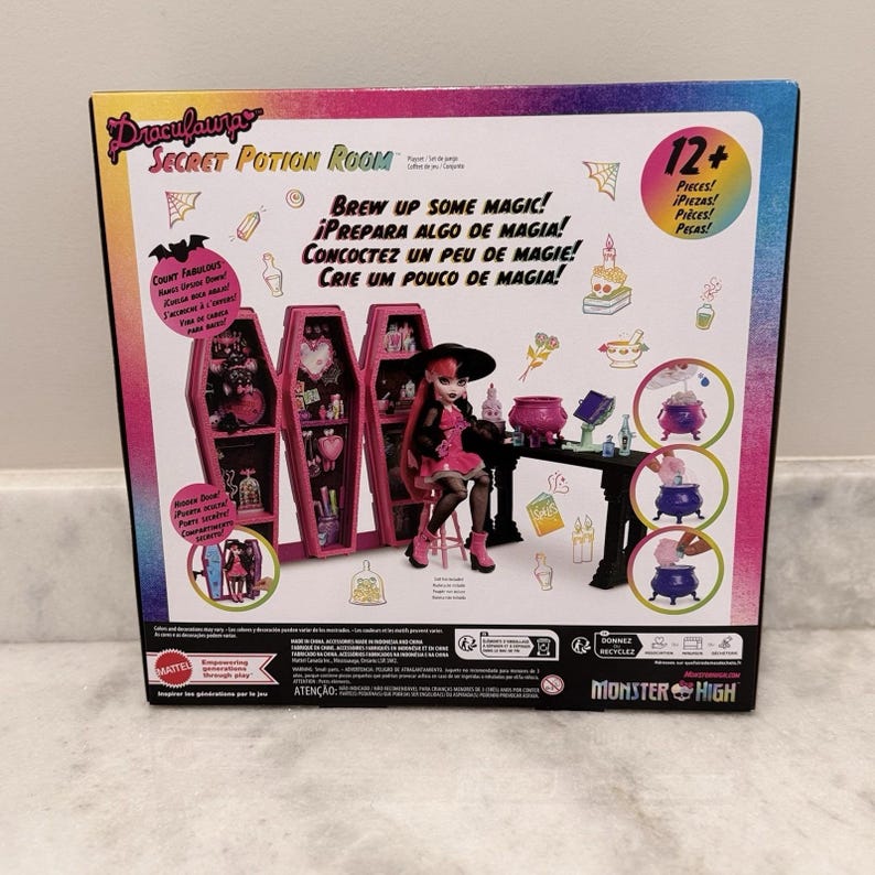 Monster High Draculaura Secret Potion Room Playset Mattel NIB With 12 ...