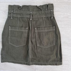Free People Rock Damen 4 Oliv Grün Paperbag Taille Denim Mini Boho Bild 4