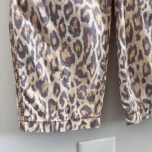 Urban Outfitters Leopard Print Overalls XS Canvas Carpenter Jumpsuit Y2K Street image 6