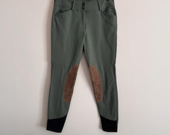 R.J. Classics Gulf Breeches Sage Green Sand Suede Knee Patch Women's 26R Horse