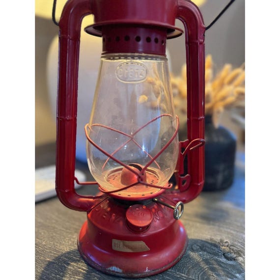 Vintage Dietz Junior No. 20 Red Kerosene Lantern Rustic Condition