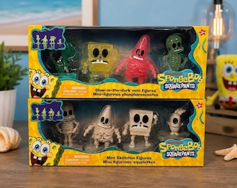 SpongeBob SquarePants Mini Figures Glow In Dark Skeleton Lot Sealed Rare Find