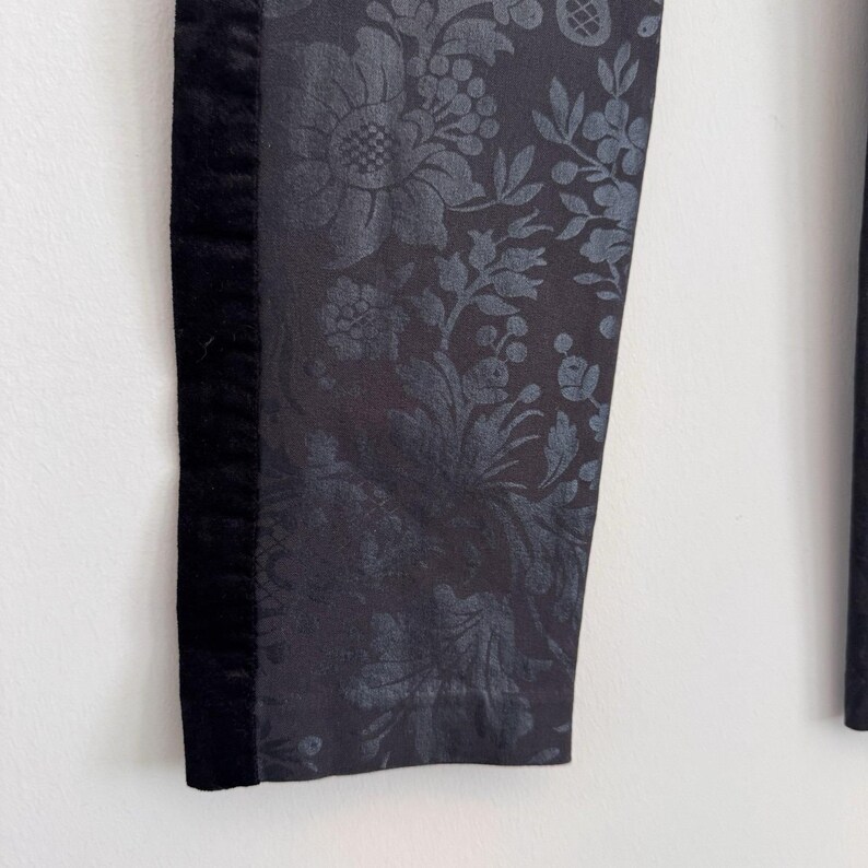 Anthropologie Essential Skinny Pants Womens 4 Black Floral Jacquard Tuxedo image 5