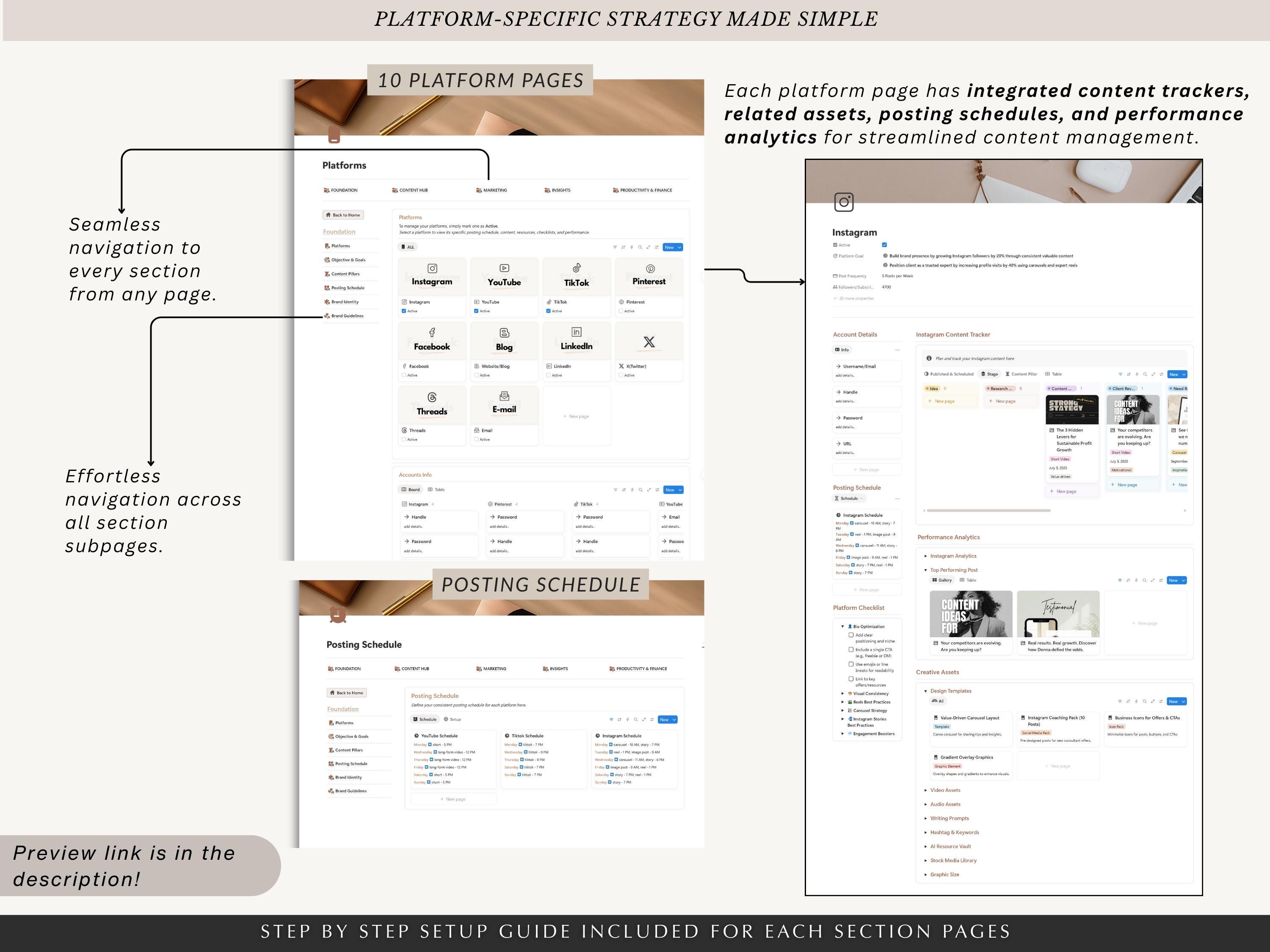 Notion Template Social Media Planner, Content Calendar, Content Planner ...