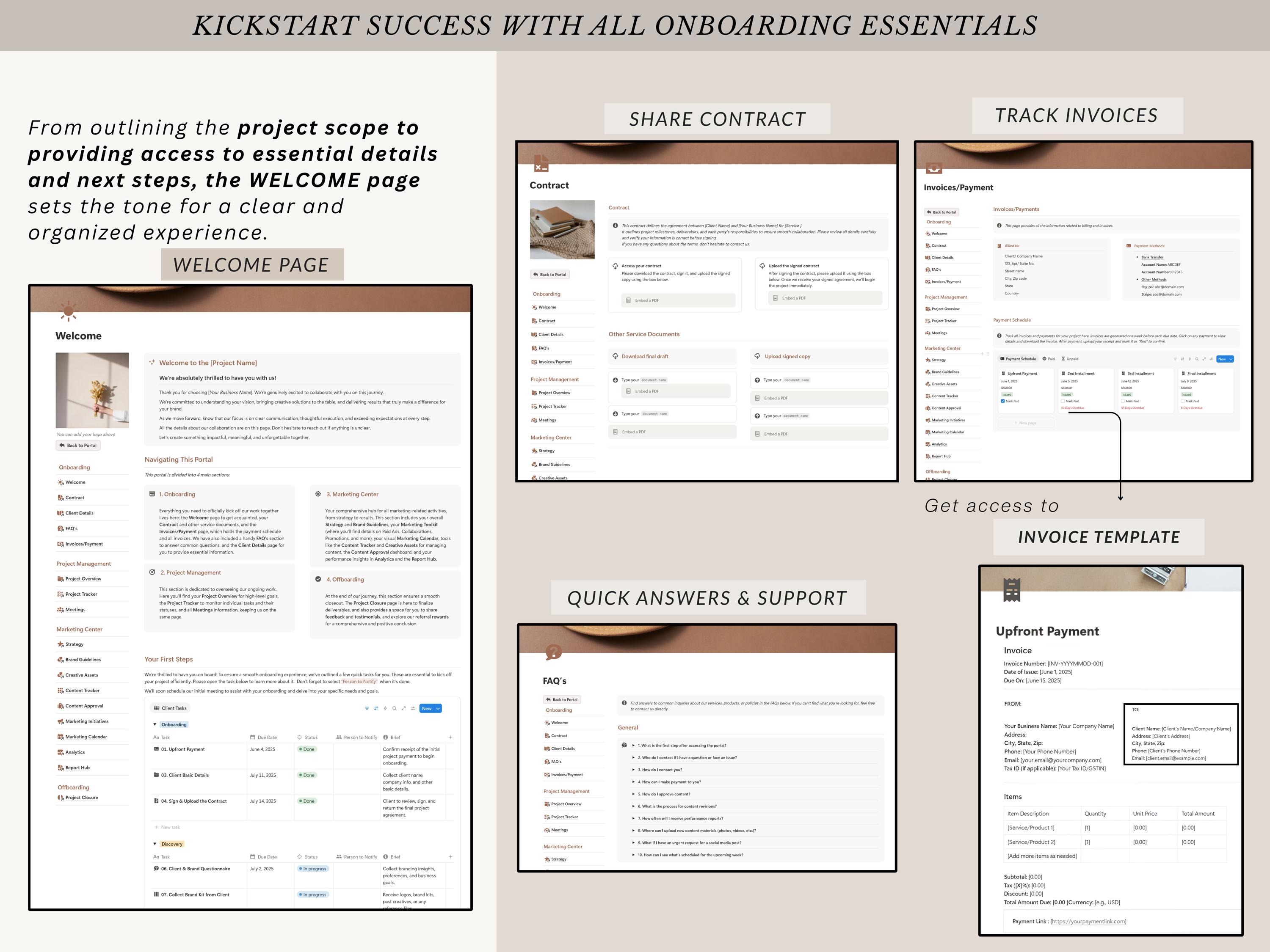 Client Portal for Social Media Manager, Notion Template for Social ...