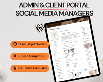 Klantportal voor socialmediamanagers, Notion-sjabloon socialmediabeheer, klantintroductie, klantbeheer, contentkalender