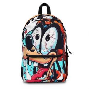 Goofy Cartoon Backpack, Fun School Bag, Kid&#39;s Backpack, Unique Travel Backpack, Cartoon Character Bag