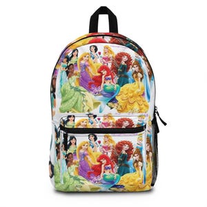 Disney Princesses Backpack, Kids&#39; School Bag, Princess Gift, Cute Backpack for Girls, Birthday Gift, Kids&#39; Travel Bag