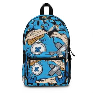 Vibrant Street Art Backpack, Trendy School Bag, Urban Style Rucksack, Cool Kids Backpack, Graffiti Print Student Backpack