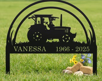 Op maat gemaakte gedenkplaat voor tractoren, gedenkbord voor tractoren, decoratie voor tractorherdenking, herdenkingspaal, condoleancebord, herdenking na verlies van een boer