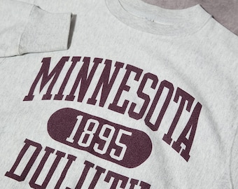 Champion Reverse Weave Minnesota Duluth 1895 Sweatshirt Mens Medium Gray Maroon