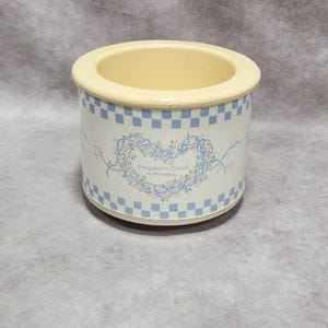 Vintage 1988 Rival Potpourri Crock Electric Warmer Blue Floral Heart 3206/1