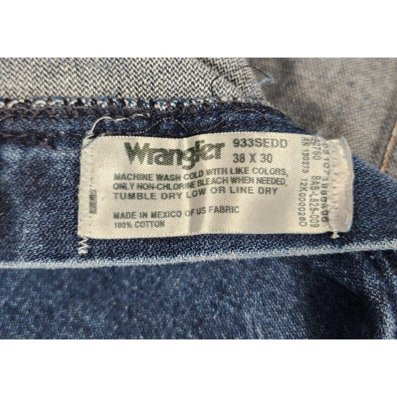 Wrangler 933SEDD Mens Regular Fit Straight Leg Jeans Medium Wash Blue 38x30 image 5