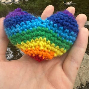 Crocheted Pride Heart – Handmade with Love LGBTQIA+ Decoration Gift Custom Made To Order