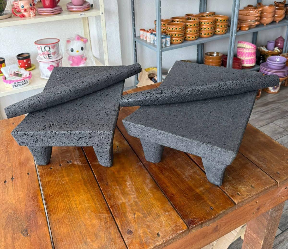 Beautiful metate made of volcanic stone