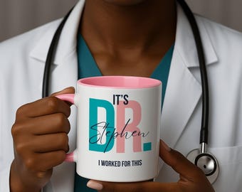 Personalized Doctor Mug – Custom 11 oz Coffee Cup for Physician – Medical School Graduation Gift – Doctor Appreciation Gift accent mug