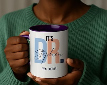 Personalized Doctor Mug – Custom 11 oz Coffee Cup for Physician – Medical School Graduation Gift – Doctor Appreciation Gift accent mug