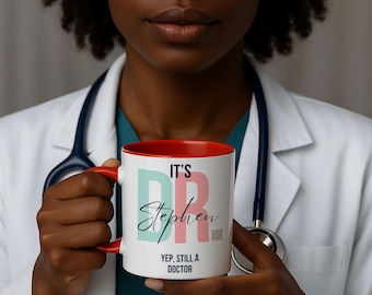 Personalized Doctor Mug – Custom 11 oz Coffee Cup for Physician – Medical School Graduation Gift – Doctor Appreciation Gift accent mug