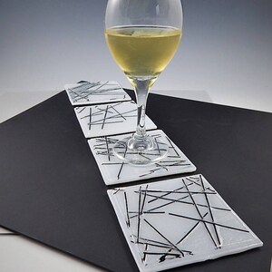 Irid White Stringer Coasters (set of 4)