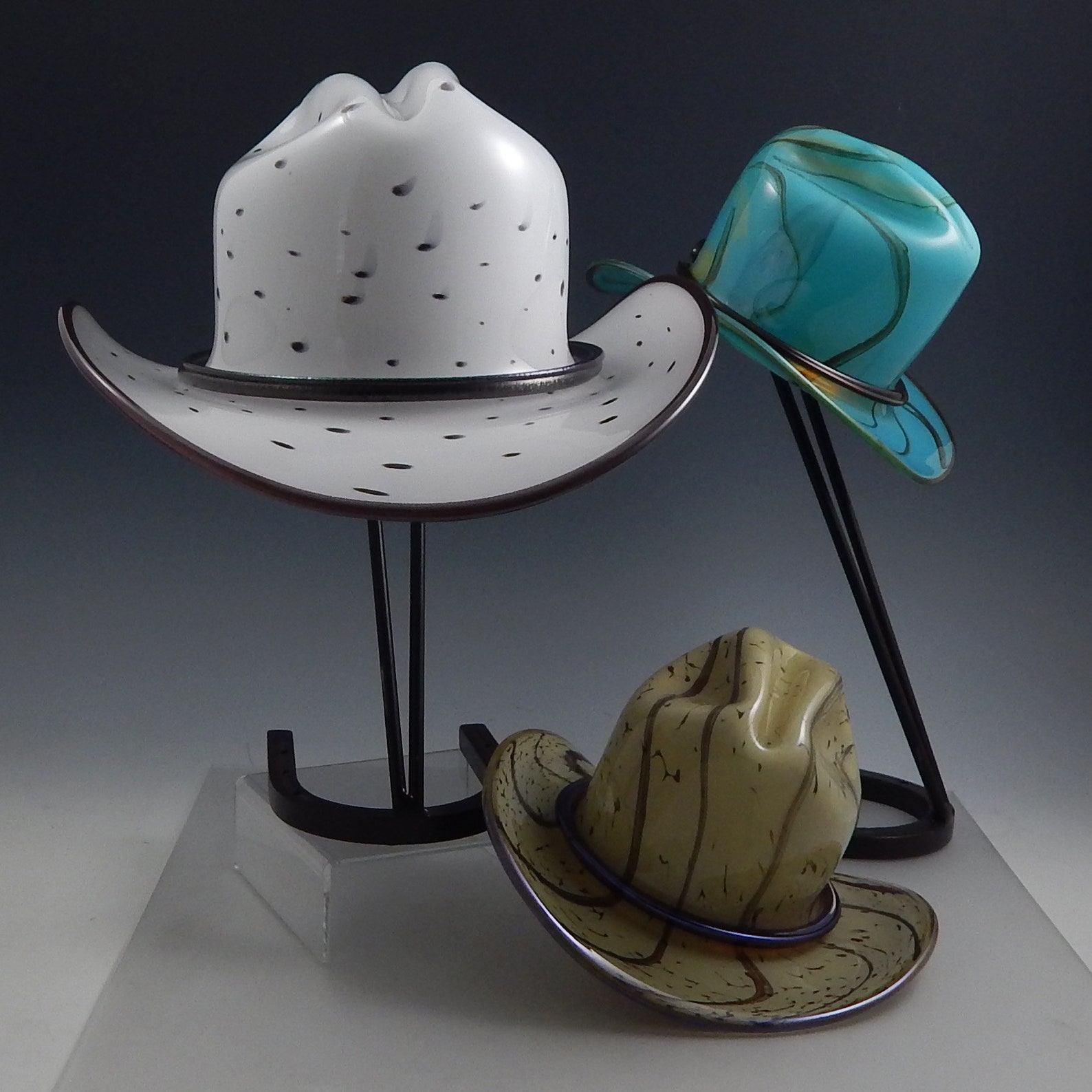 Hand-blown SW Turq. Glass Cowboy Hat ‘Country | Etsy