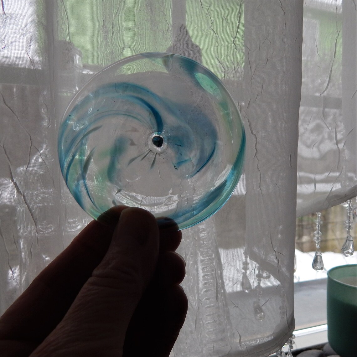 Hand Blown Rondel from Studio Recycled Glass Etsy